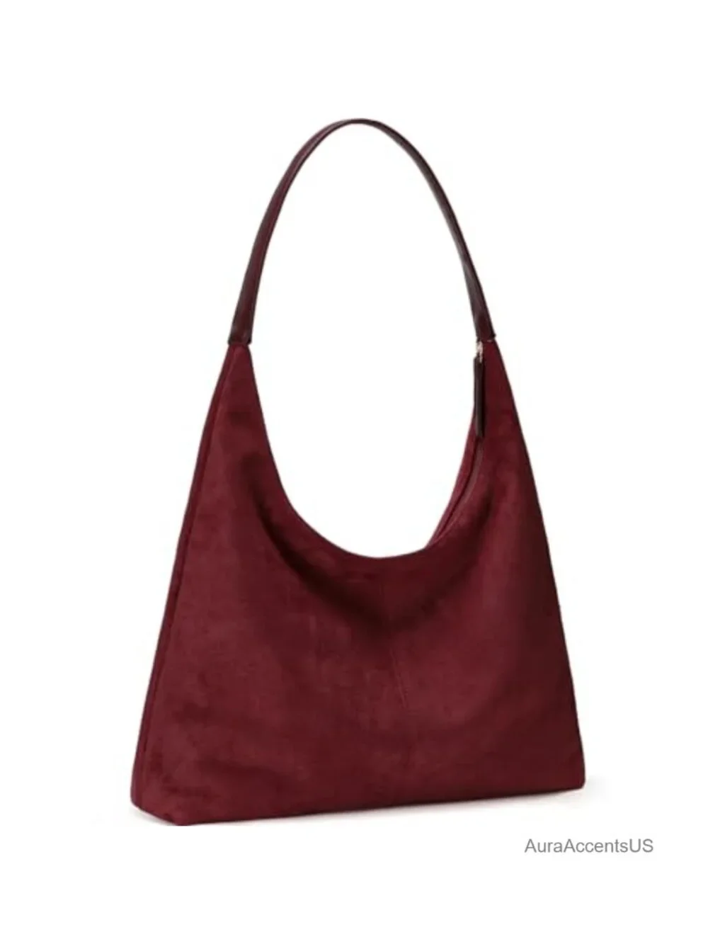 Large Suede Hobo Tote Bag with Zipper Closure for Work Travel